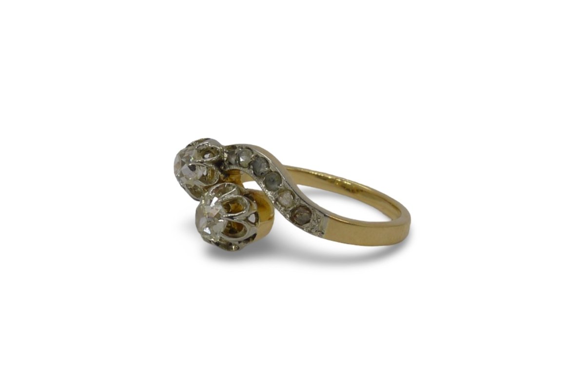 Bague Toi & Moi Or et diamants Vintage - Castafiore