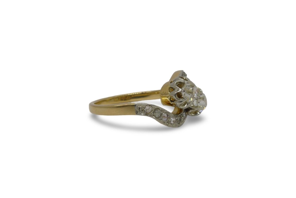 Bague Toi & Moi Or et diamants Vintage - Castafiore