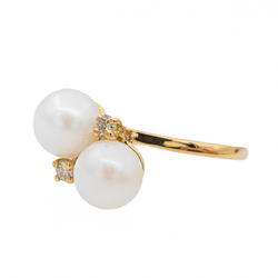 Bague Toi & Moi Or jaune Perle - Castafiore