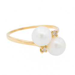 Bague Toi & Moi Or jaune Perle - Castafiore