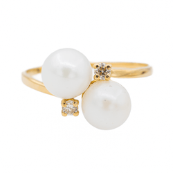 Bague Toi & Moi Or jaune Perle - Castafiore
