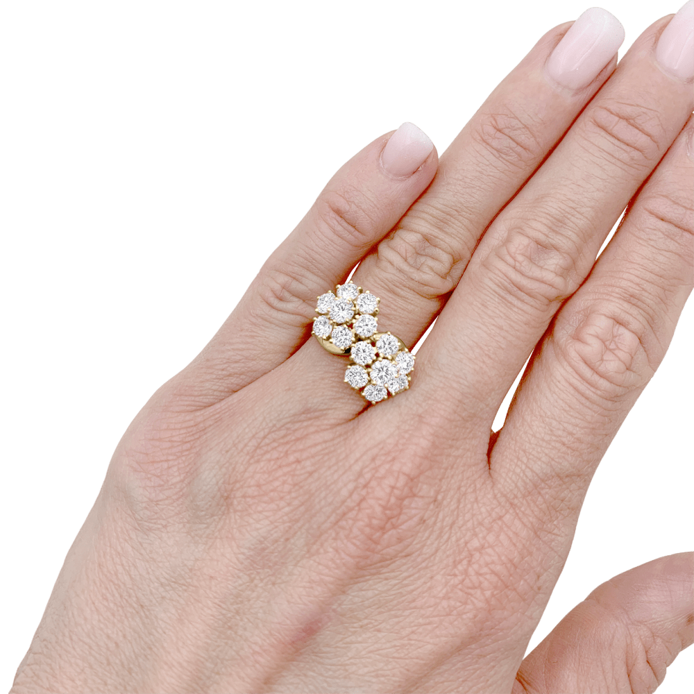 Bague Toi & Moi VAN CLEEF & ARPELS "Fleurs" en or jaune et diamants - Castafiore