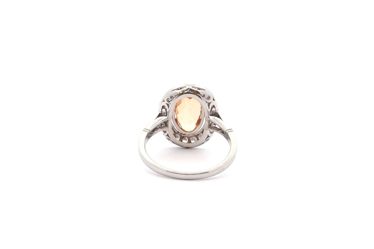 Bague topaze 2,24cts et diamants en platine - Castafiore