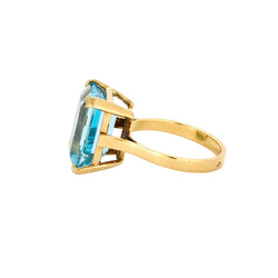 Bague Topaze bleue en or jaune - Castafiore