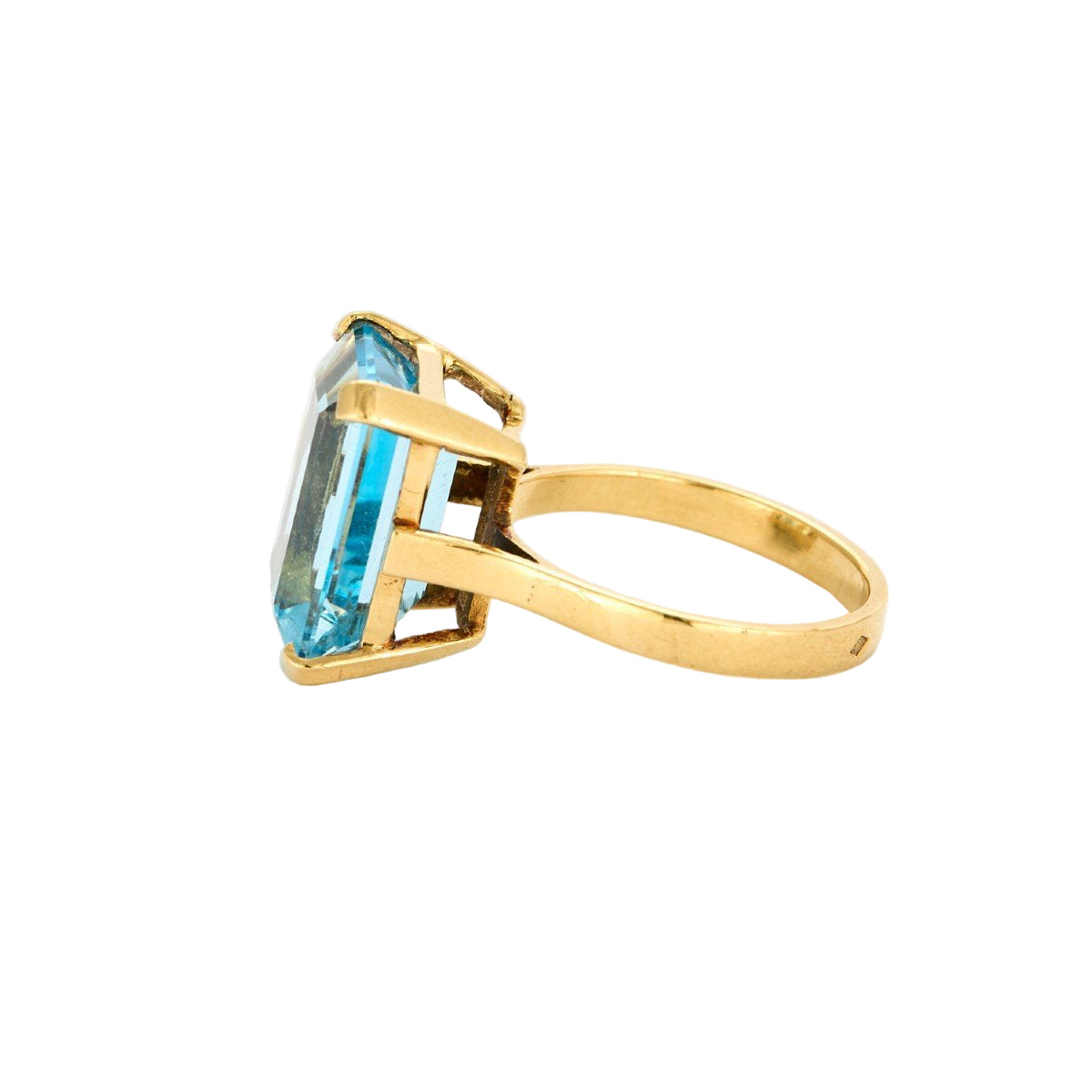 Bague Topaze bleue en or jaune - Castafiore