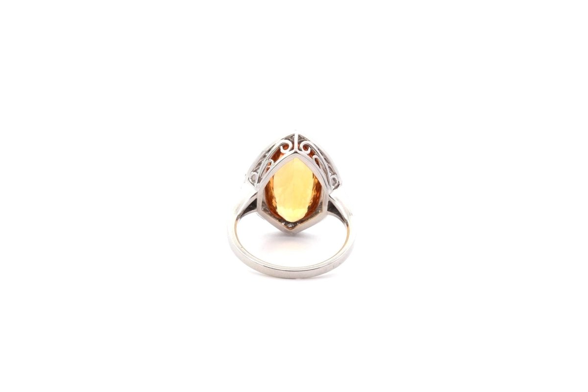 Bague topaze naturelle 7,03cts et diamants - Castafiore