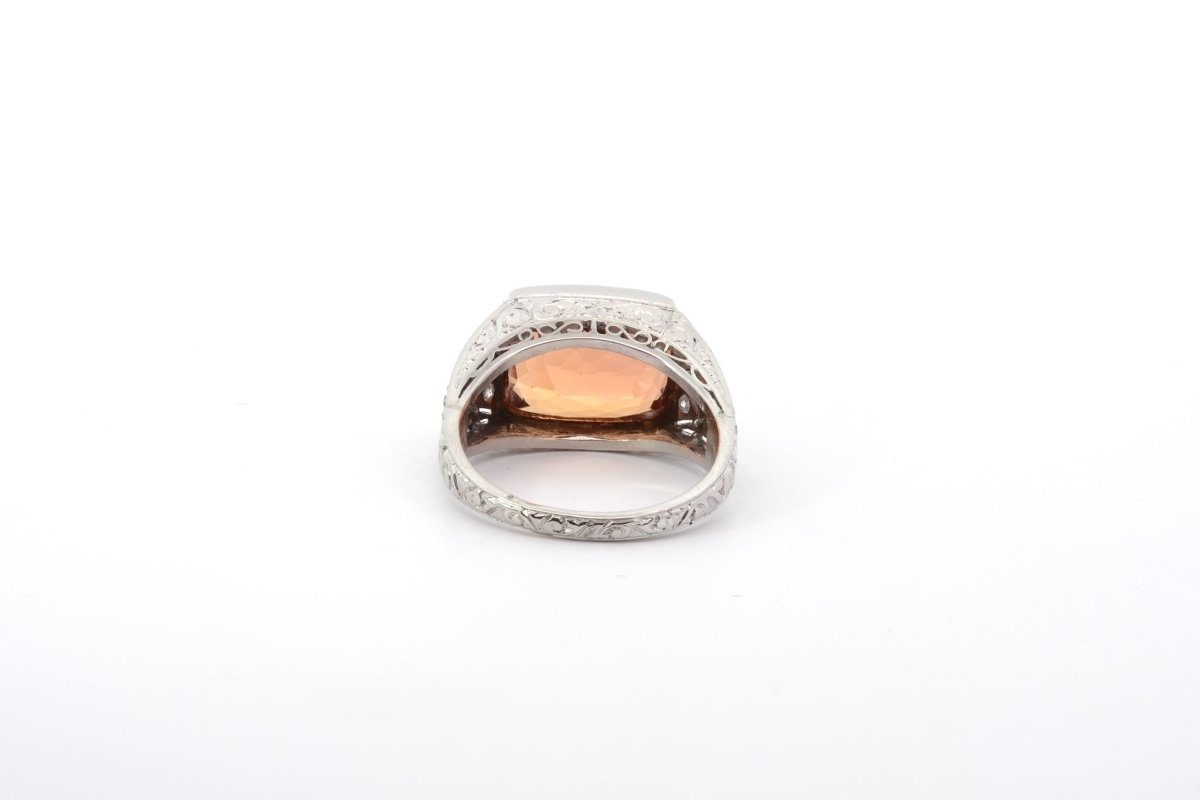 Bague topaze naturelle 8,24cts et diamants - Castafiore