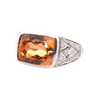 Bague topaze naturelle 8,24cts et diamants - Castafiore