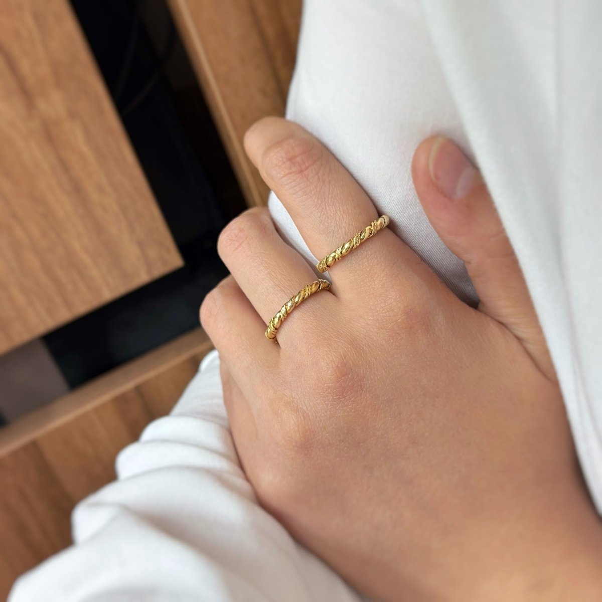 Bague torsadée - Or jaune - Castafiore