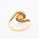 Bague tourbillon ancienne en or, platine, perle et diamants - Castafiore