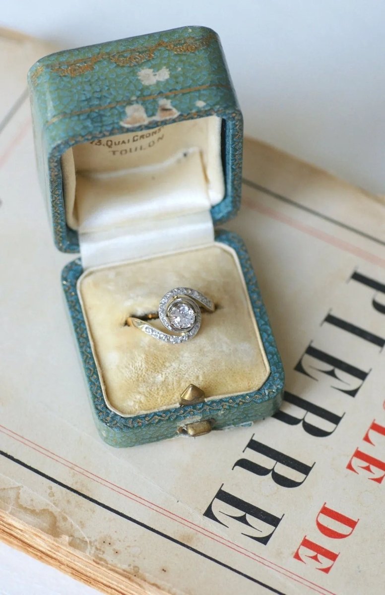 Bague Tourbillon Diamant Or Jaune et Platine - Castafiore