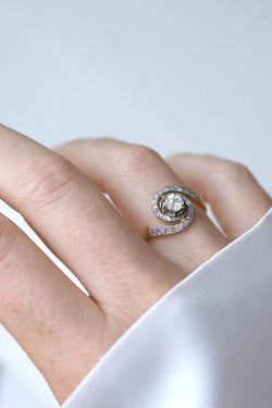 Bague Tourbillon Diamant Or Jaune et Platine - Castafiore