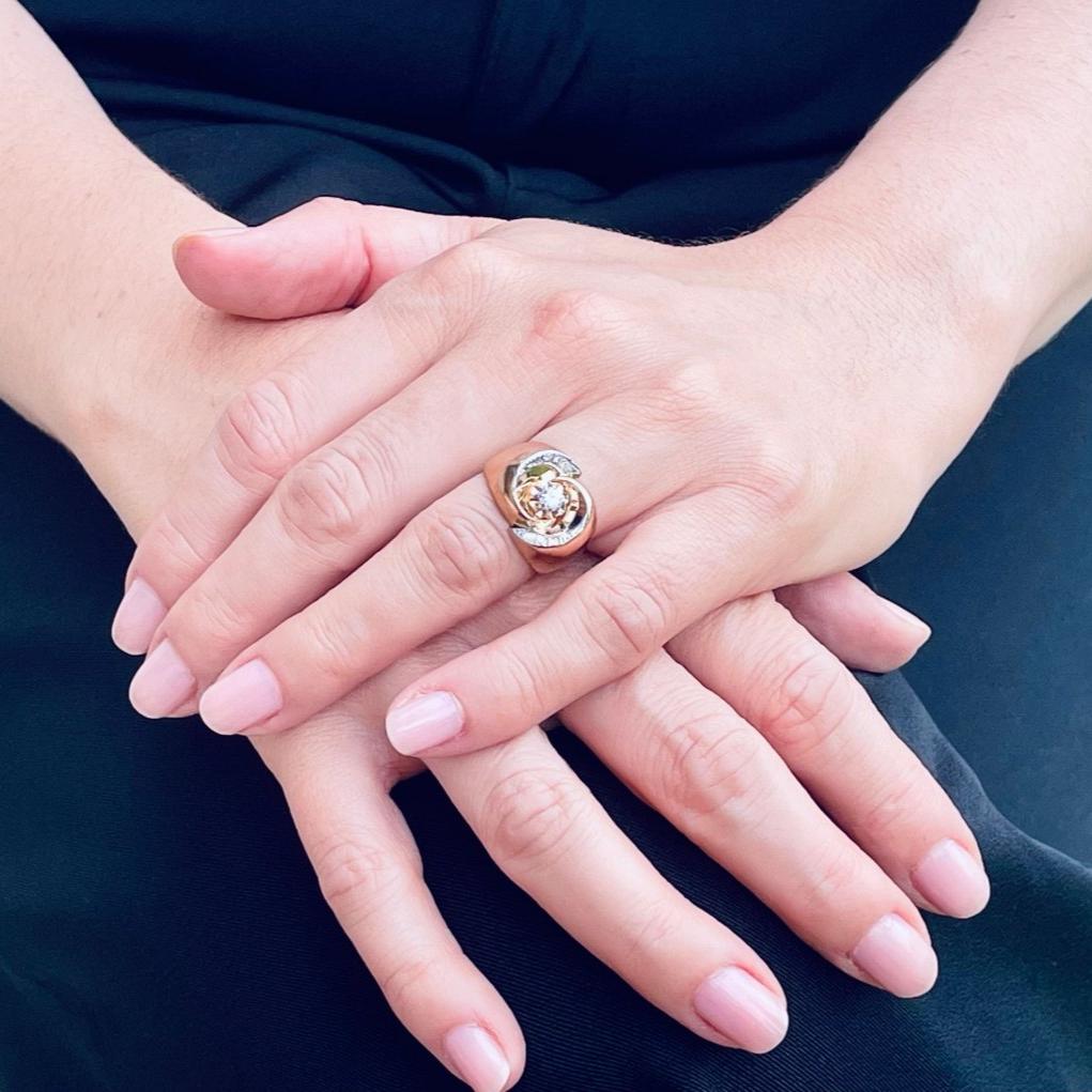 Bague Tourbillon diamants en or rose