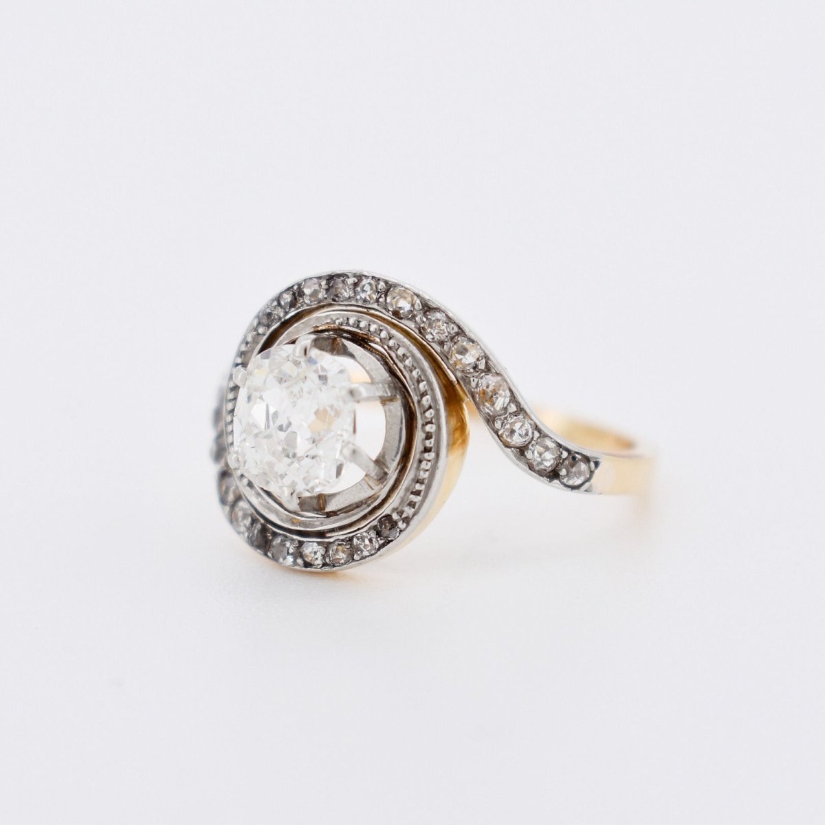 Bague Tourbillon Diamants taille ancienne 0,80ct - Castafiore