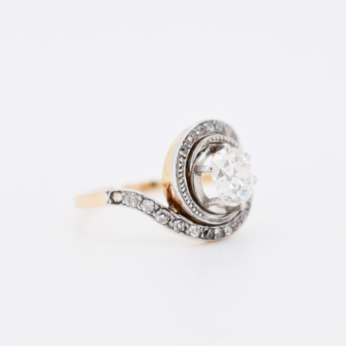 Bague Tourbillon Diamants taille ancienne 0,80ct - Castafiore