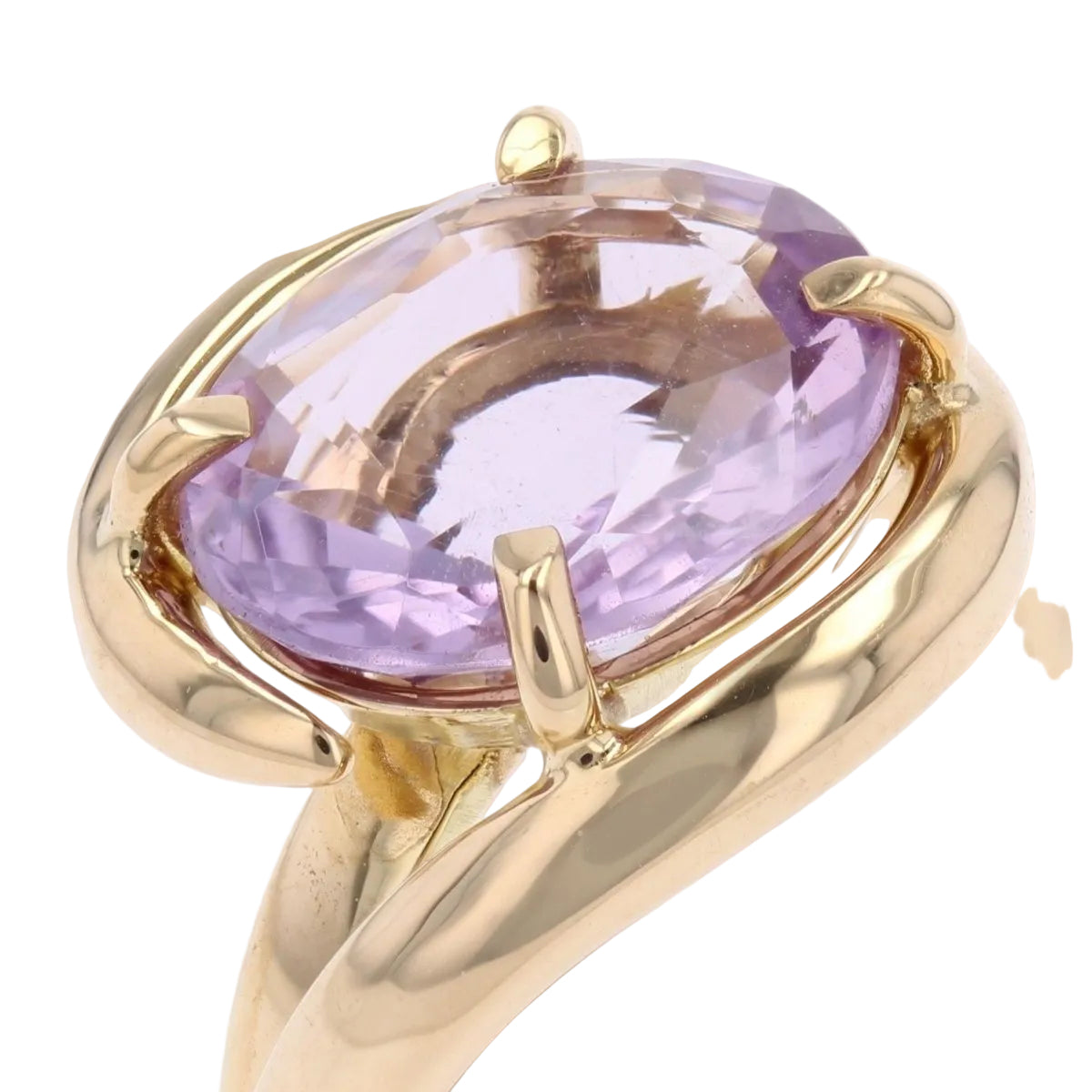 Bague tourbillon en or jaune et améthyste - Castafiore