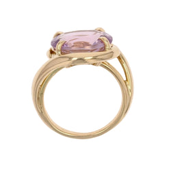 Bague tourbillon en or jaune et améthyste - Castafiore