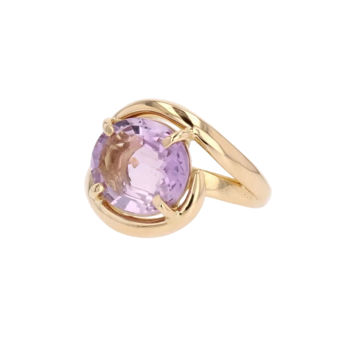 Bague tourbillon en or jaune et améthyste - Castafiore