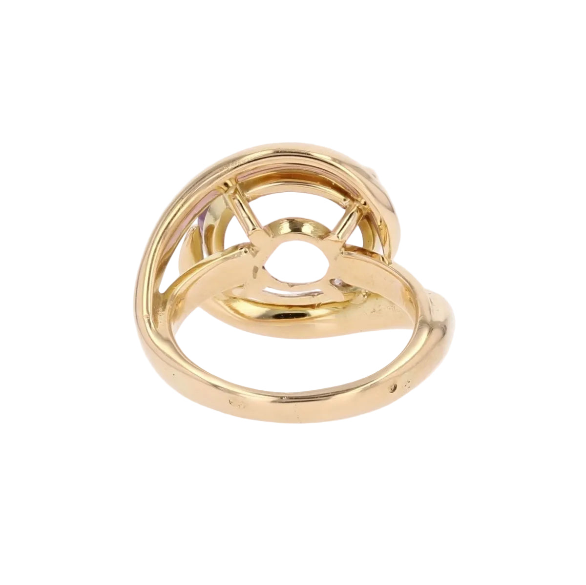 Bague tourbillon en or jaune et améthyste - Castafiore