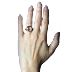 Bague tourbillon en or jaune et améthyste - Castafiore