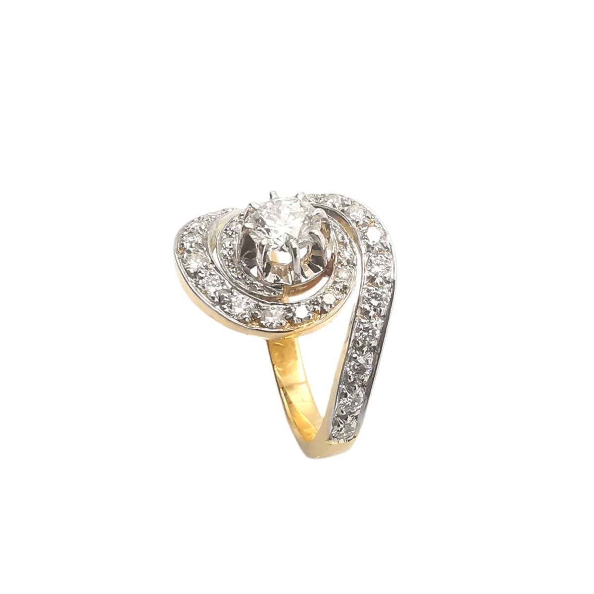 Bague Tourbillon en or jaune platine & diamants - Castafiore