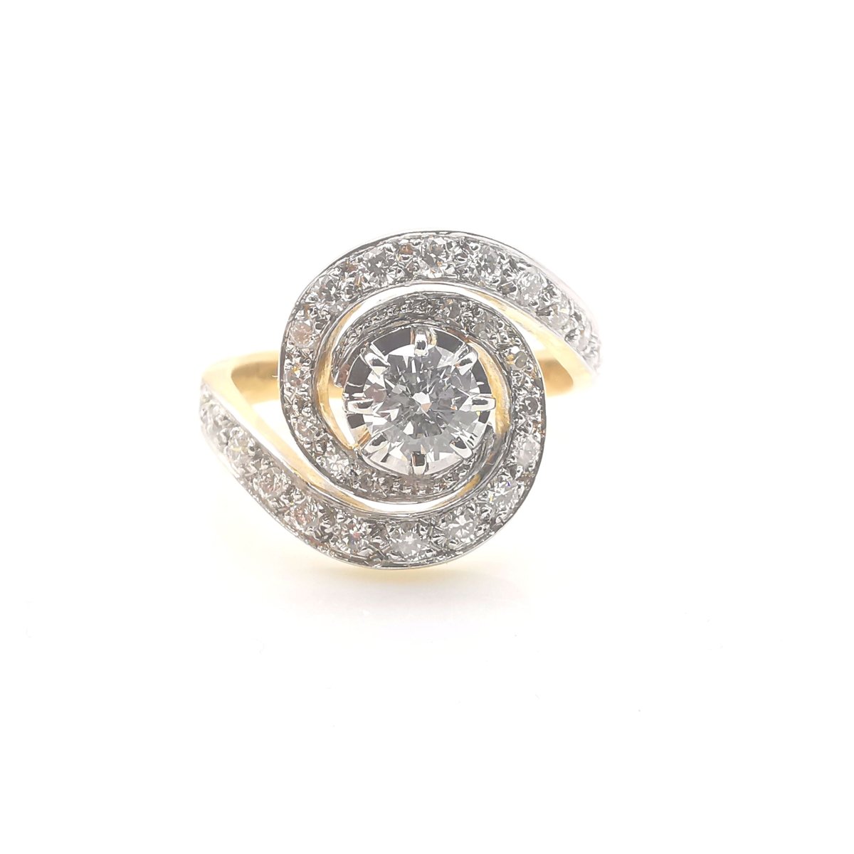 Bague Tourbillon en or jaune platine & diamants - Castafiore