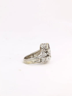 Bague tourbillon or blanc diamants 1 ct - Castafiore