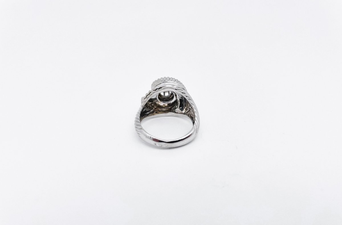 Bague Tourbillon or blanc platine et diamant - Castafiore