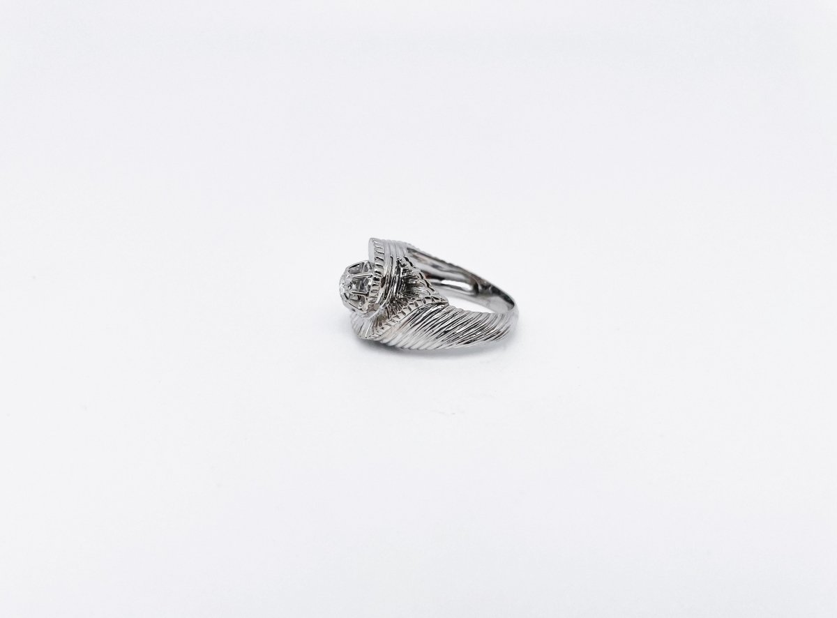 Bague Tourbillon or blanc platine et diamant - Castafiore