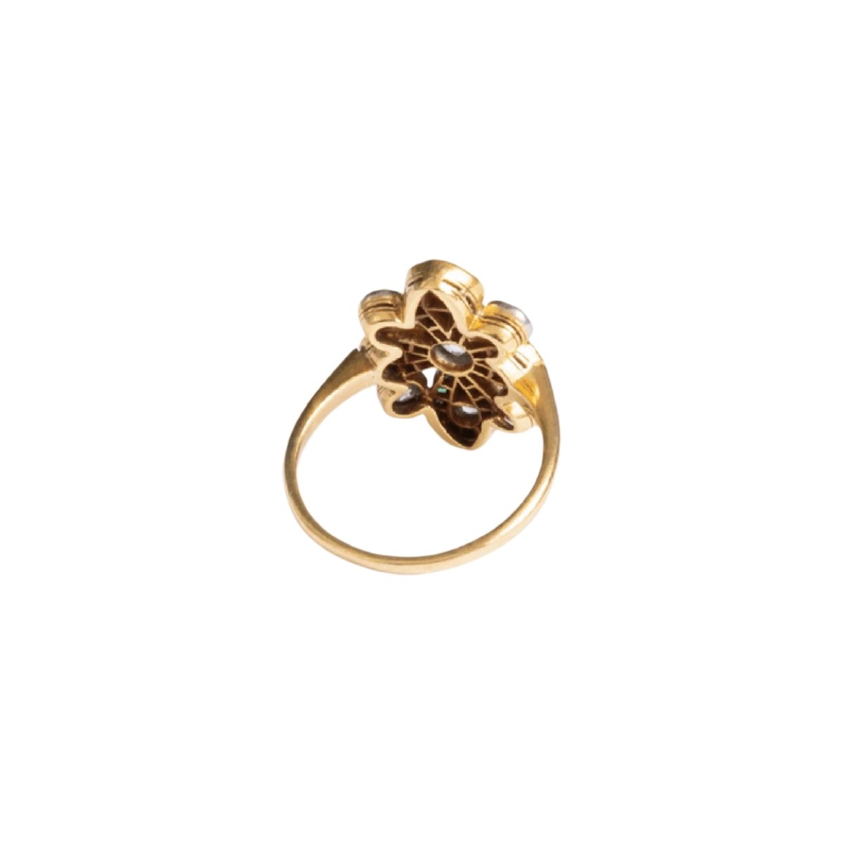 Bague Trèfle en or jaune, émeraudes et diamants - Castafiore