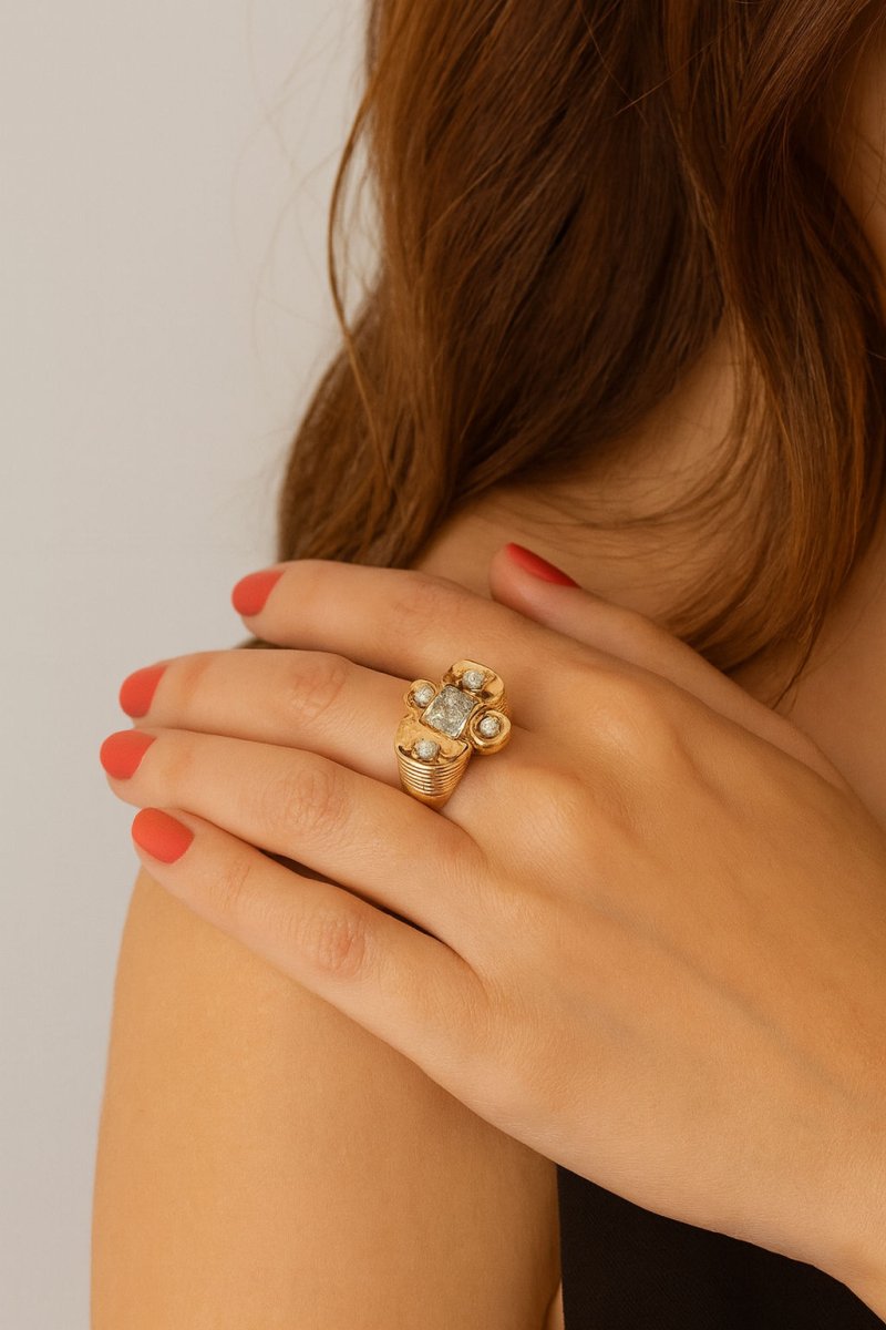 Bague Trèfle époque 1950 - Castafiore