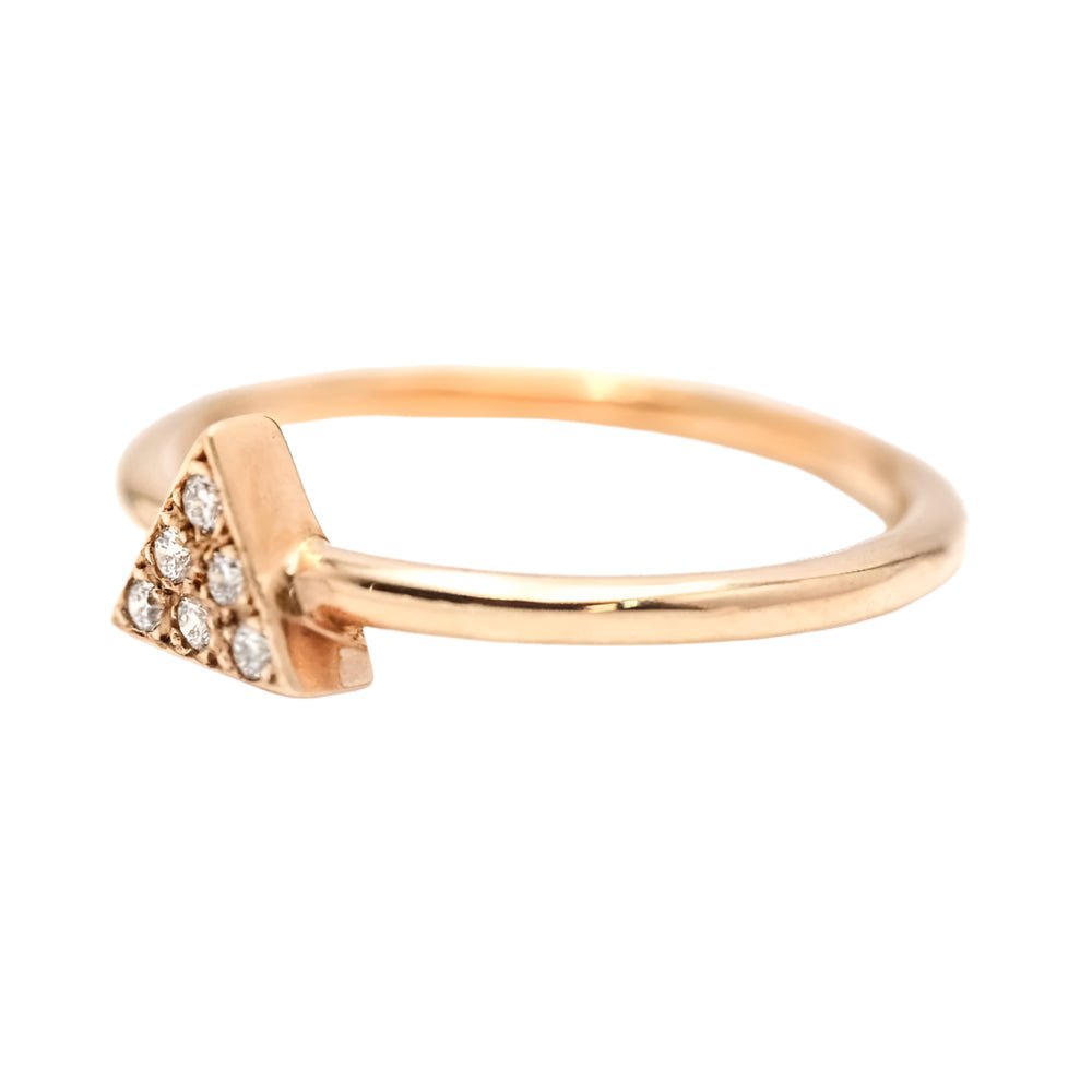 Bague triangle en or rose et diamants - Castafiore