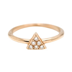 Bague triangle en or rose et diamants - Castafiore