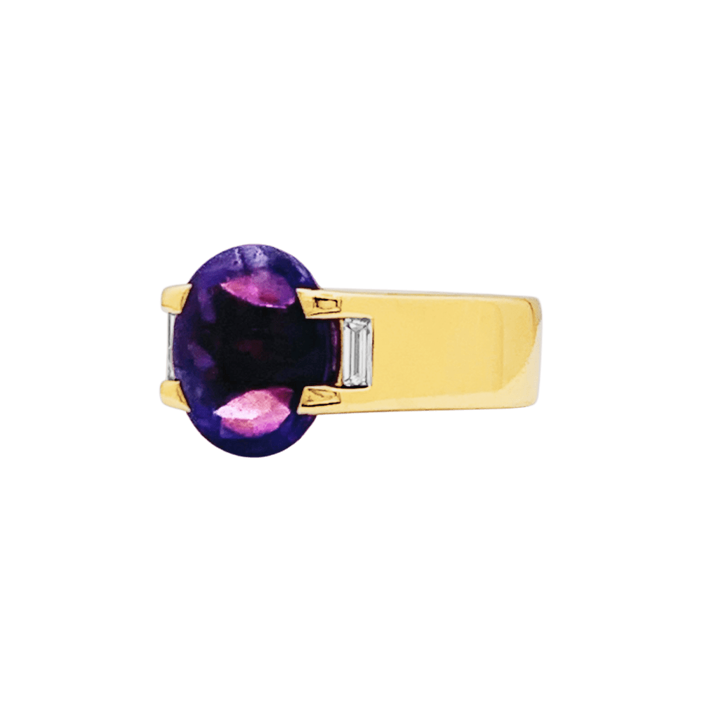 Ring Cartier, yellow gold, amethyst and diamonds.