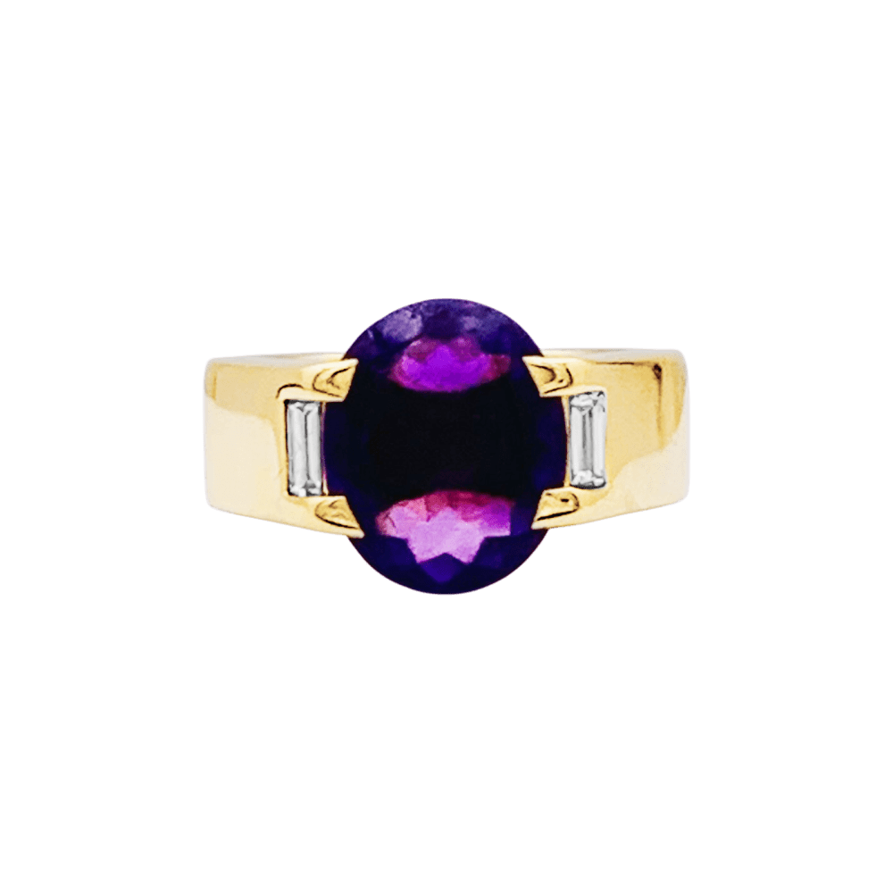 Ring Cartier, yellow gold, amethyst and diamonds.