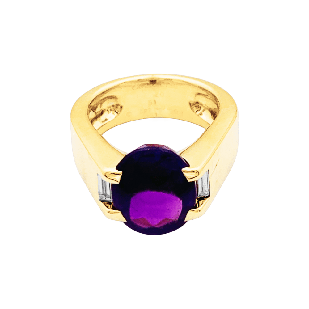 Ring Cartier, yellow gold, amethyst and diamonds.