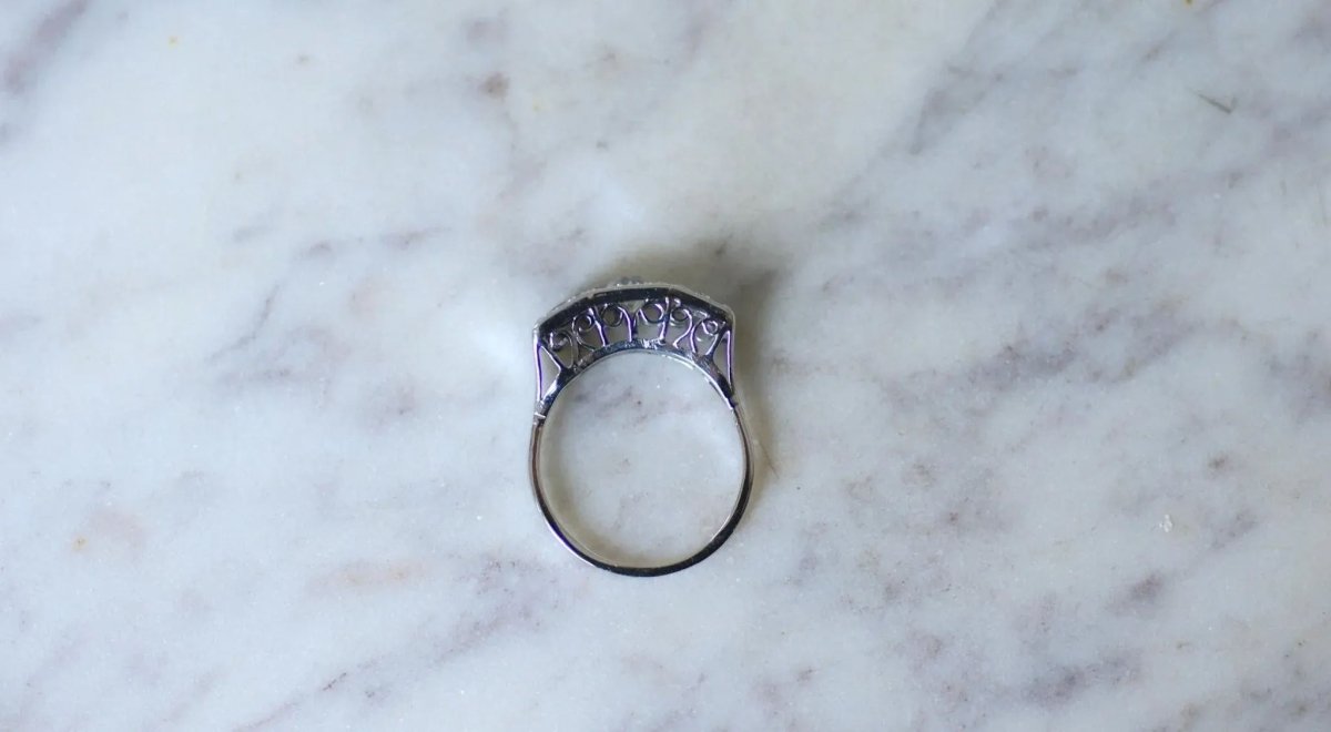 Bague Trilogie Diamants Art Déco - Castafiore