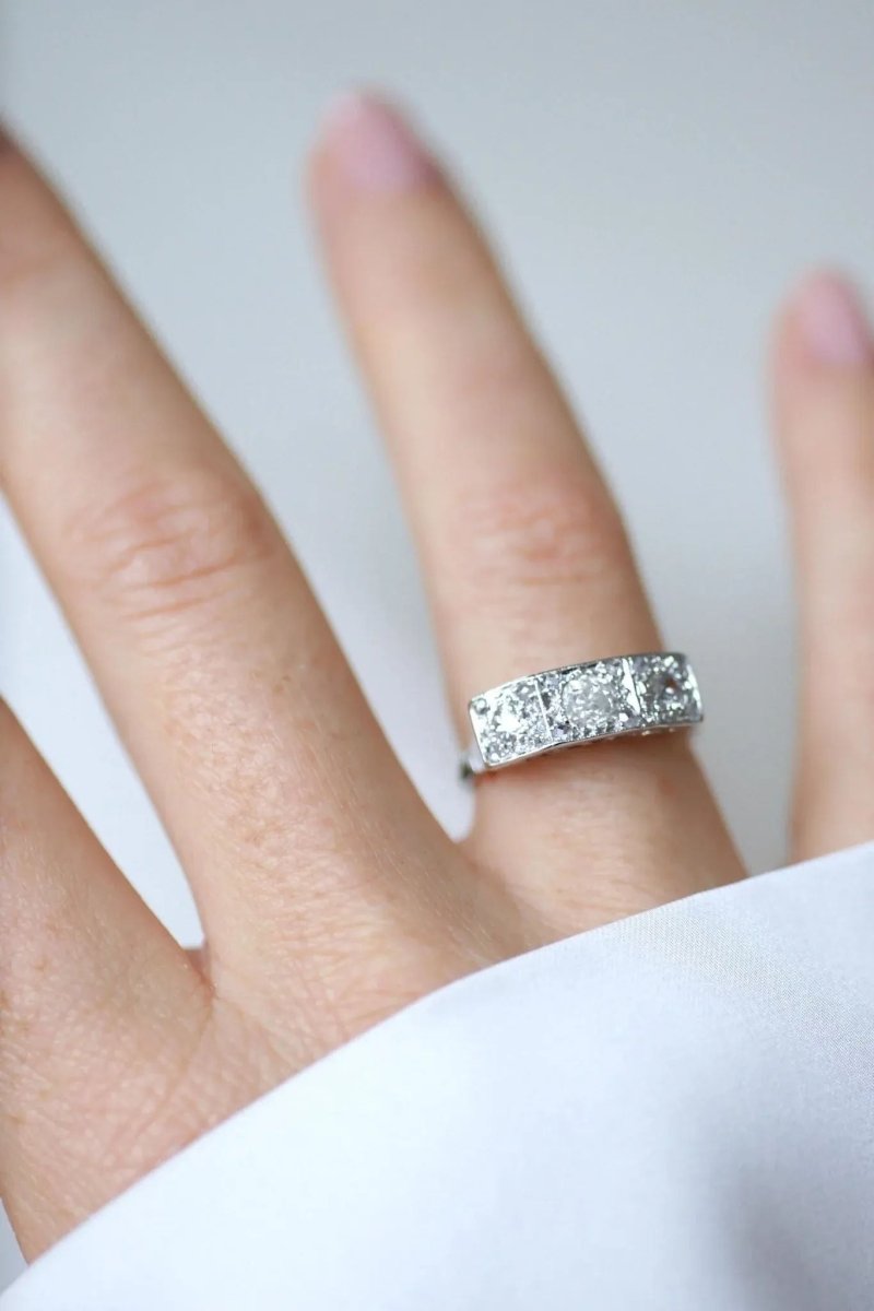 Bague Trilogie Diamants Art Déco - Castafiore