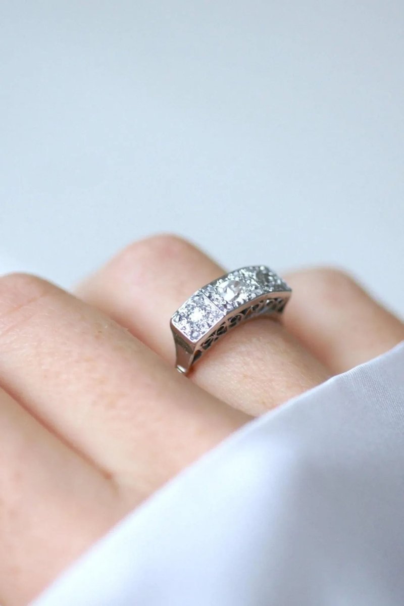 Bague Trilogie Diamants Art Déco - Castafiore