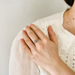 Bague Trilogie diamants en or jaune et platine