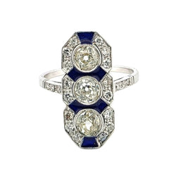 Bague Trilogie en or blanc, émail et diamants - Castafiore