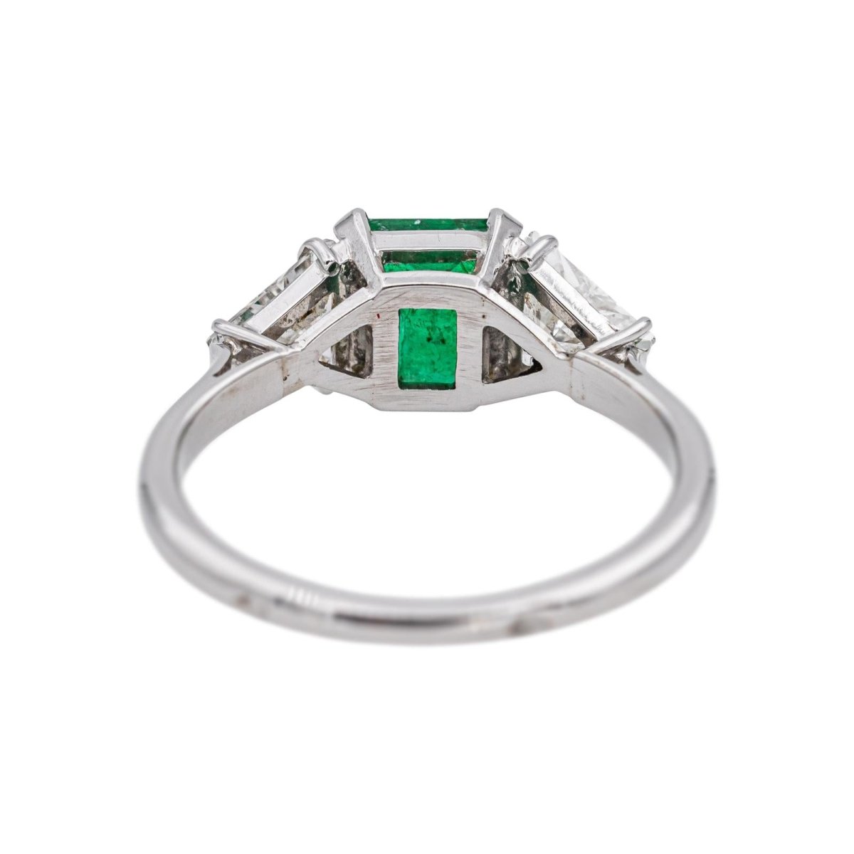 Bague Trilogie en or blanc, émeraude et diamants - Castafiore