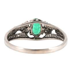 Bague Trilogie en or blanc, émeraude et diamants - Castafiore