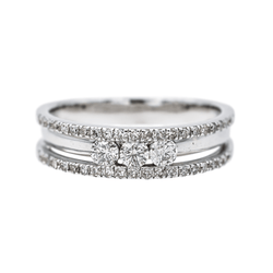 Bague Trilogie en or blanc et diamants - Castafiore