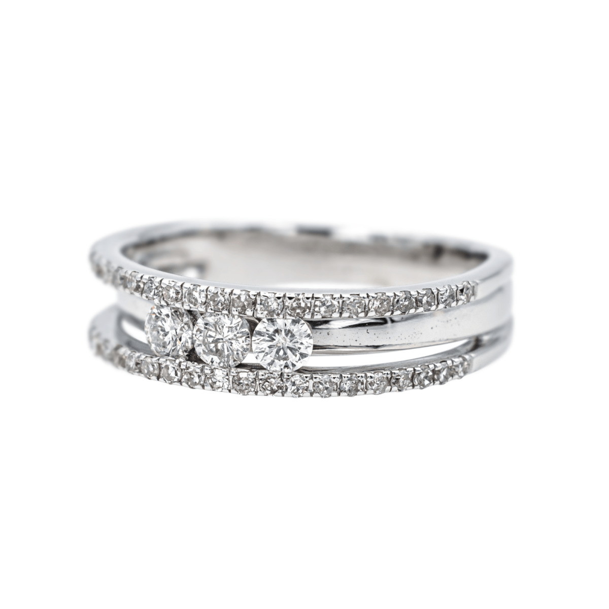 Bague Trilogie en or blanc et diamants - Castafiore