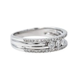 Bague Trilogie en or blanc et diamants - Castafiore