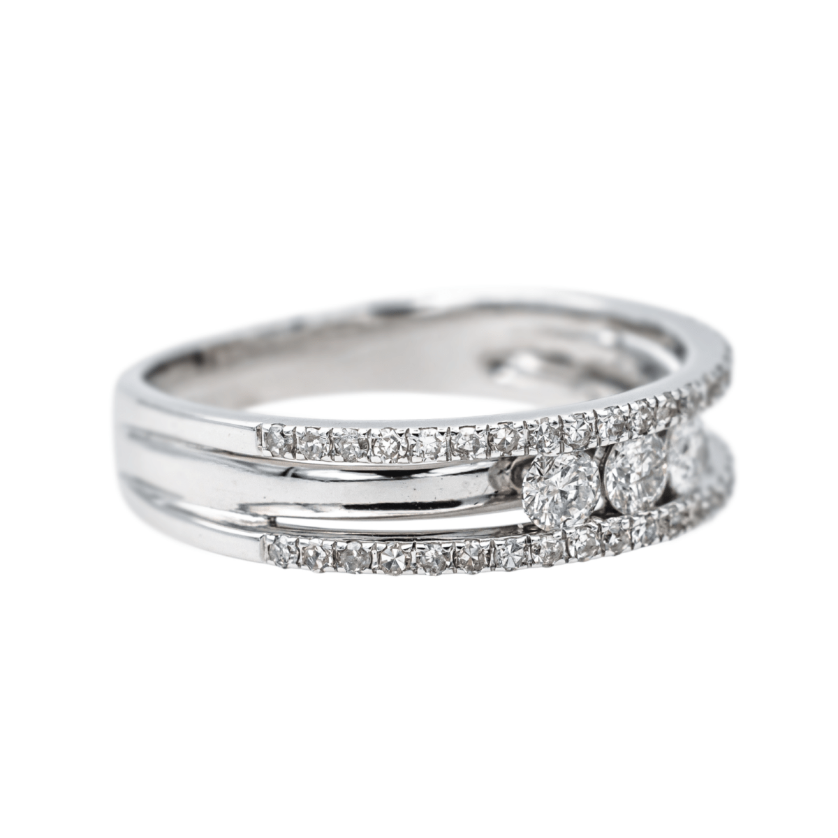 Bague Trilogie en or blanc et diamants - Castafiore