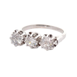 Ring three diamonds in 18k gold
