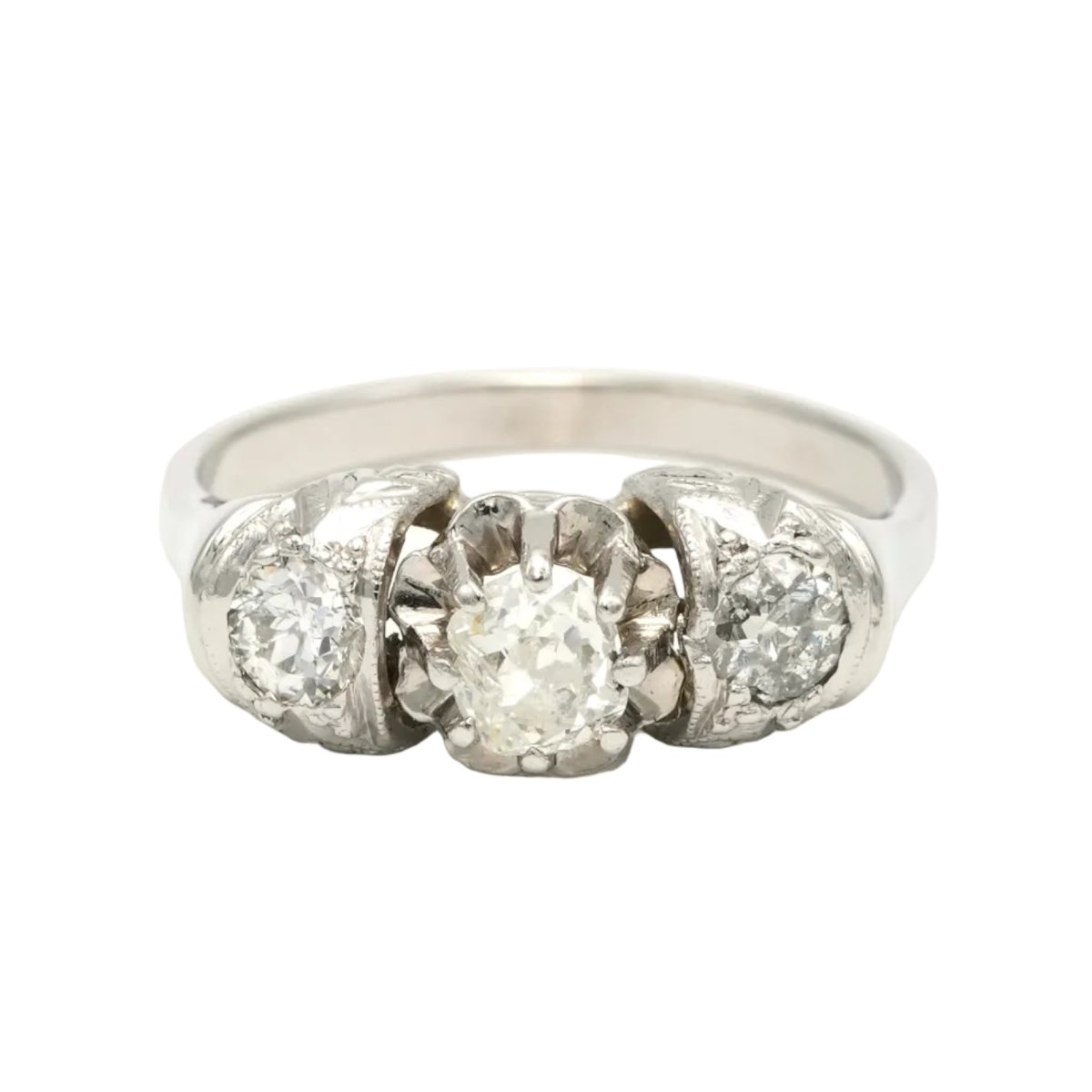 Bague Trilogie en or blanc et diamants - Castafiore