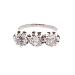 Ring three diamonds in 18k gold